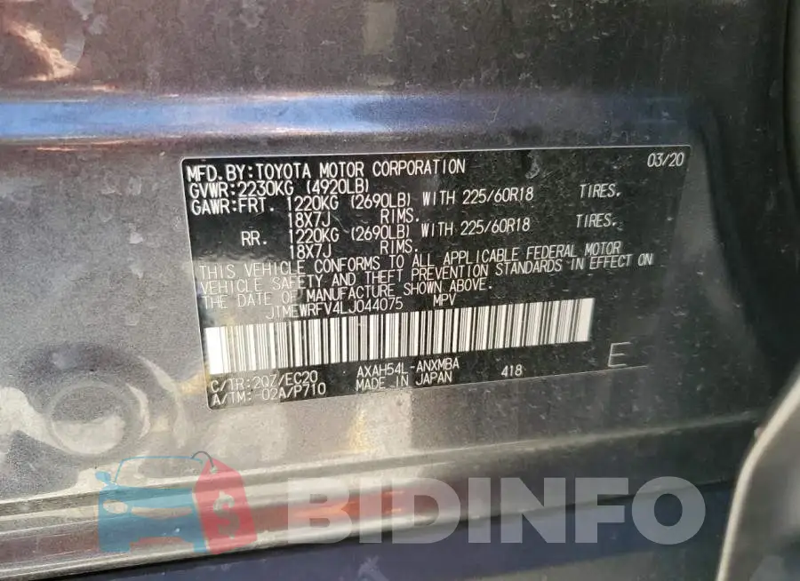 JTMEWRFV4LJ044075 Photo# 13