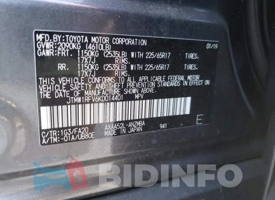 JTMW1RFV6KD014401 Photo# 13