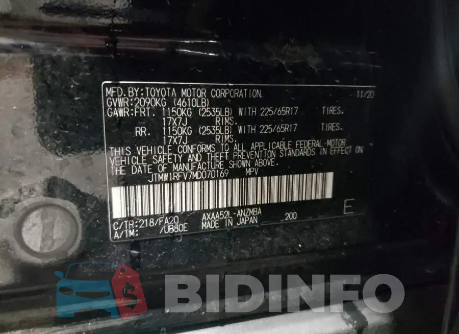 JTMW1RFV7MD070169 Photo# 13