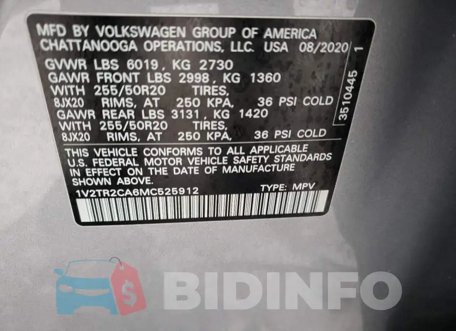 1V2TR2CA6MC525912 Photo# 13