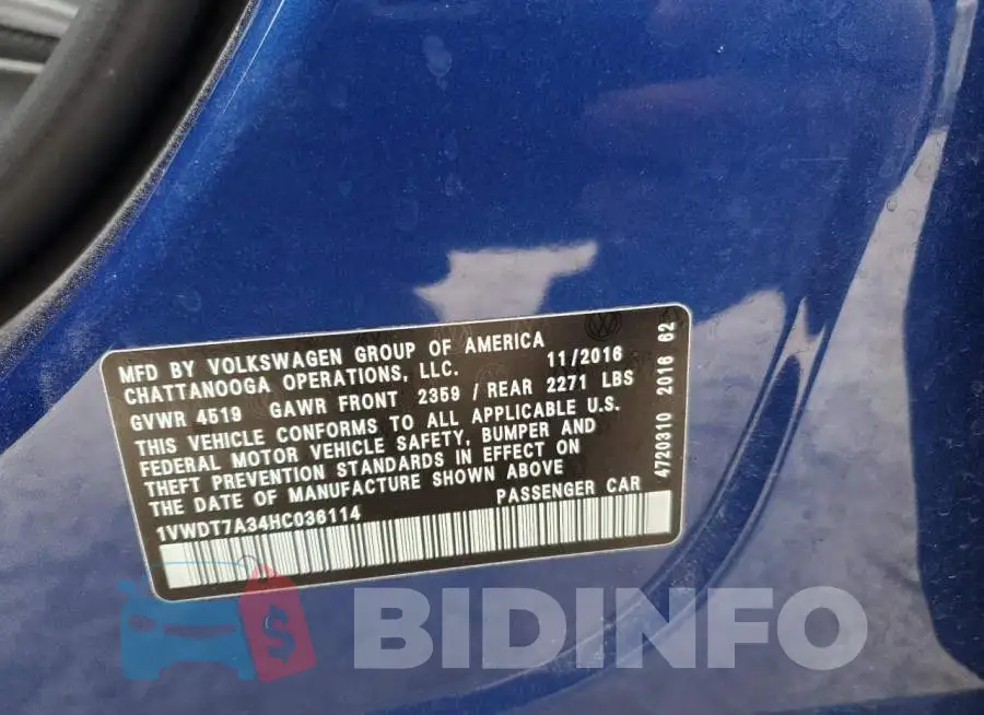 1VWDT7A34HC036114 Photo# 12