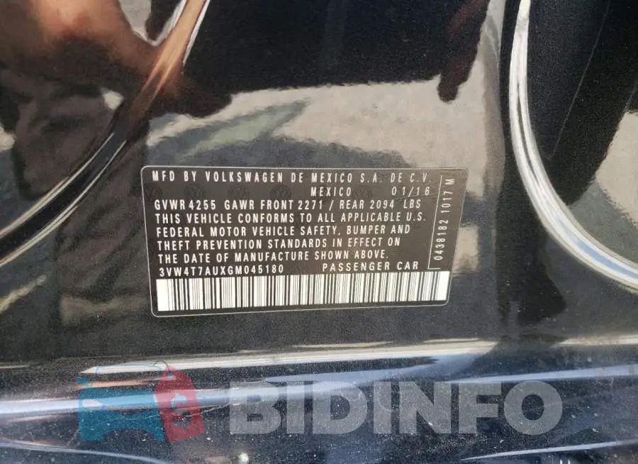 3VW4T7AUXGM045180 Photo# 10