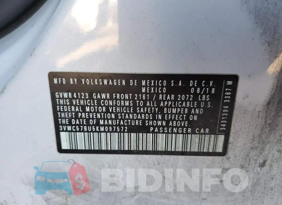 3VWC57BU5KM097572 Photo# 12