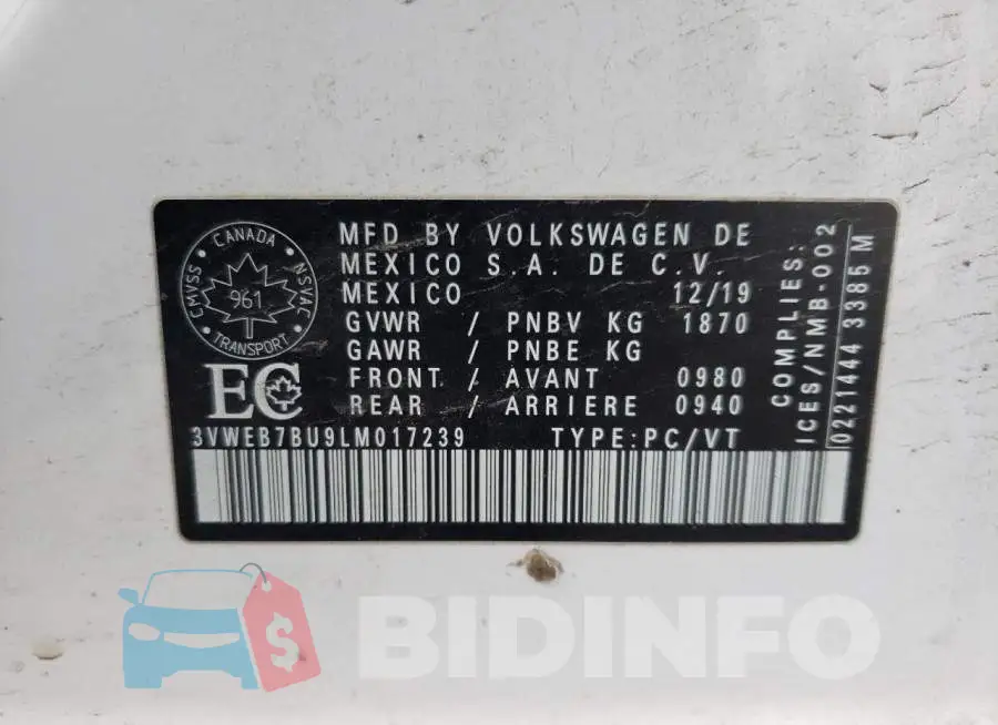 3VWEB7BU9LM017239 Photo# 13