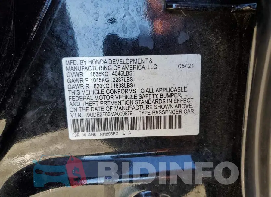 19UDE2F88MA009879 Photo# 13
