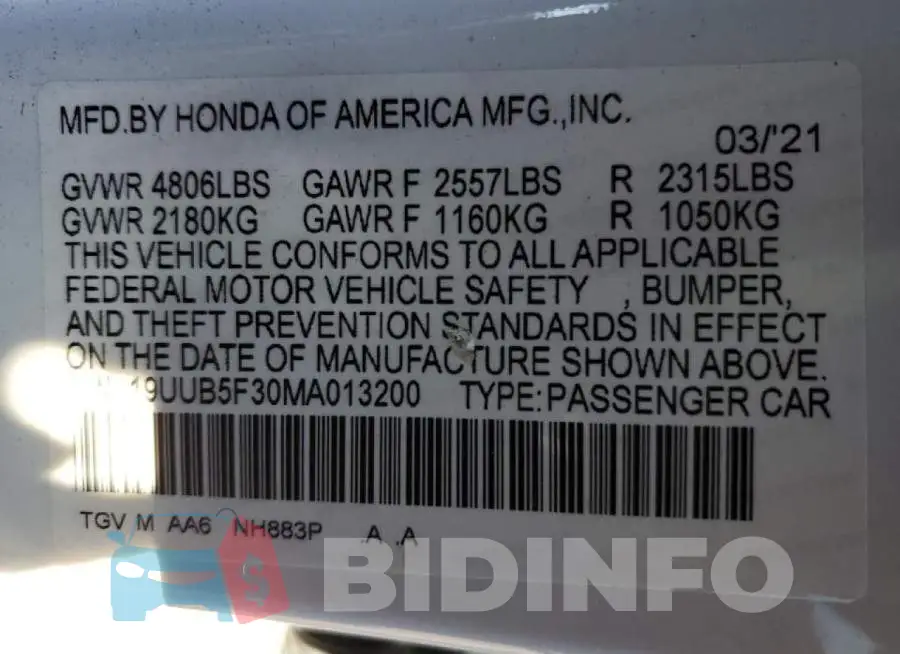 19UUB5F30MA013200 Photo# 12
