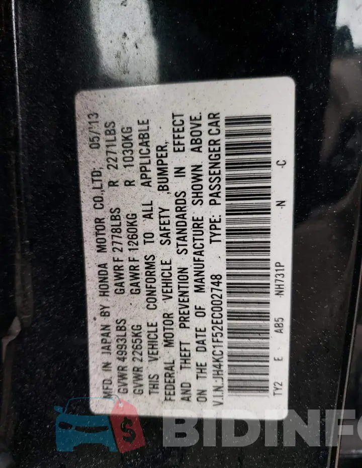 JH4KC1F52EC002748 Photo# 12