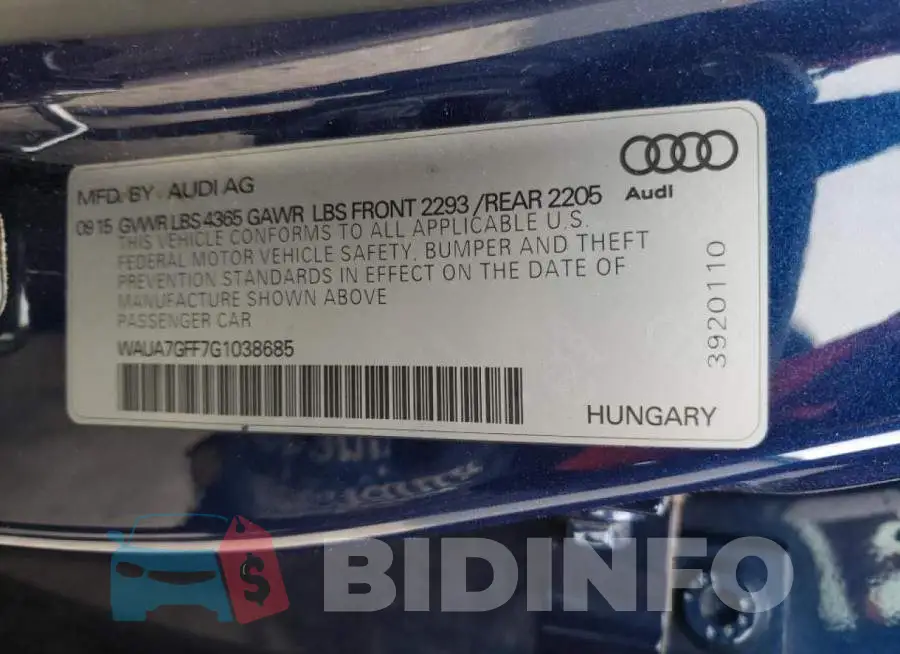 WAUA7GFF7G1038685 Photo# 10