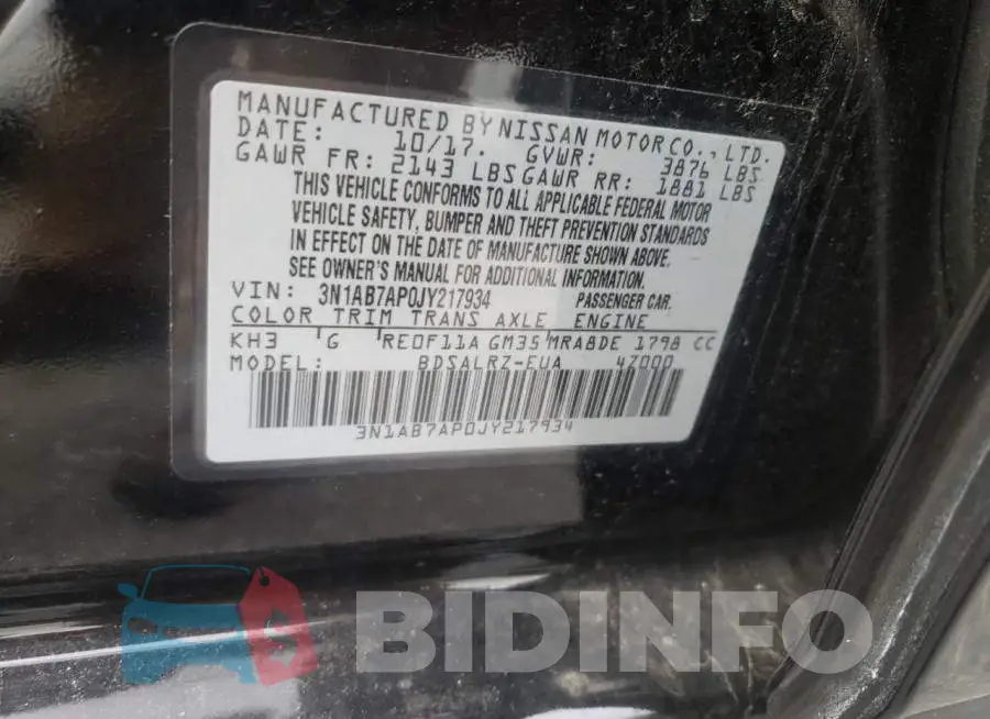 3N1AB7AP0JY217934 Photo# 12