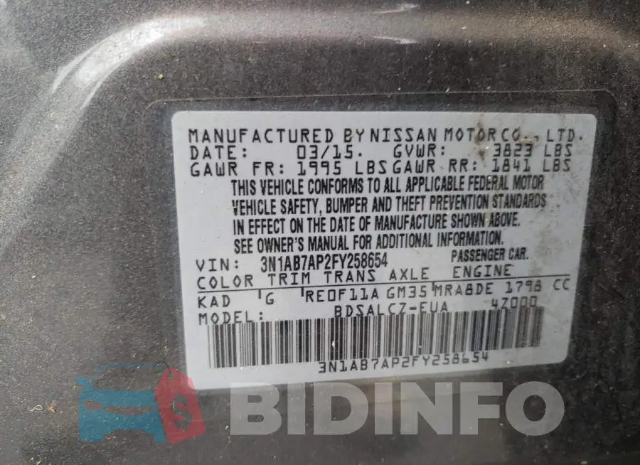 3N1AB7AP2FY258654 Photo# 12