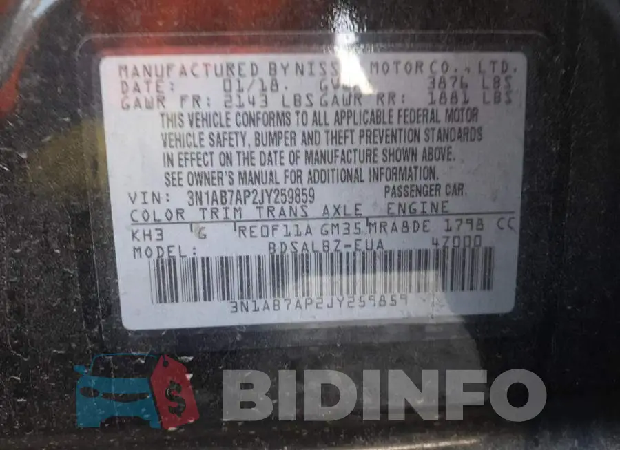 3N1AB7AP2JY259859 Photo# 12