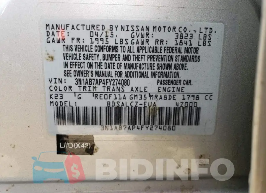 3N1AB7AP4FY274080 Photo# 12