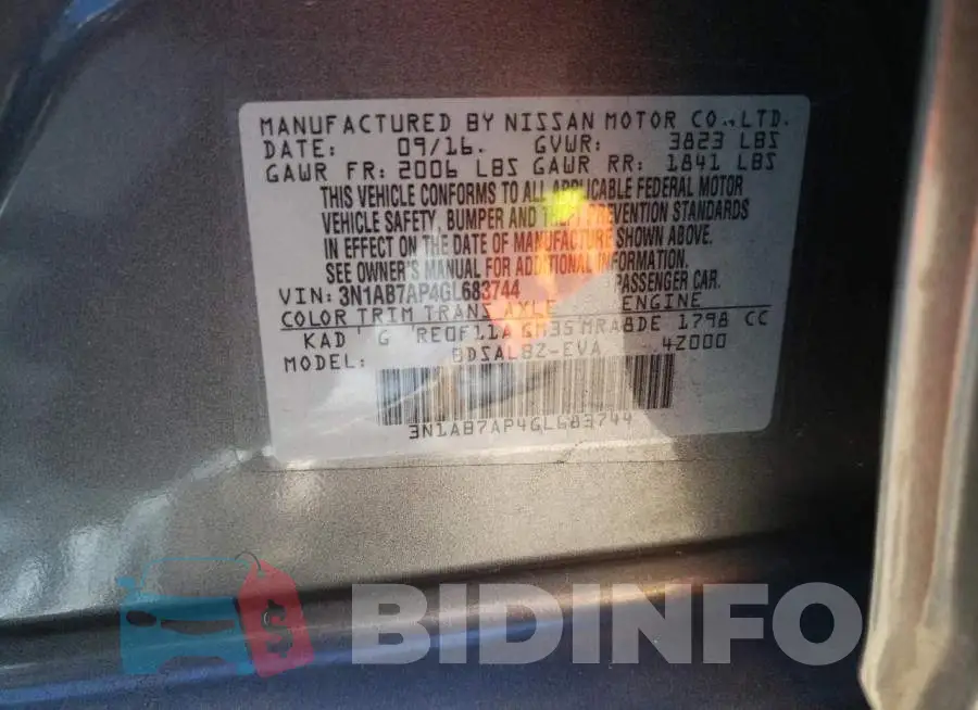 3N1AB7AP4GL683744 Photo# 12