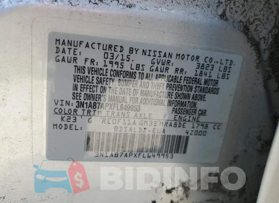 3N1AB7APXFL649953 Photo# 12