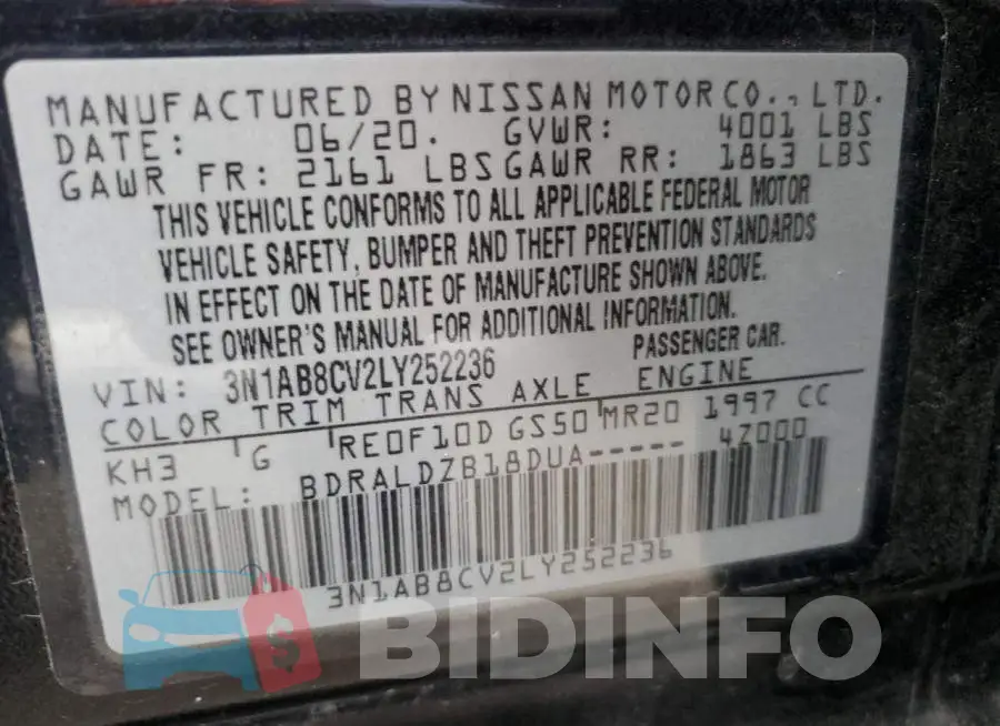 3N1AB8CV2LY252236 Photo# 12