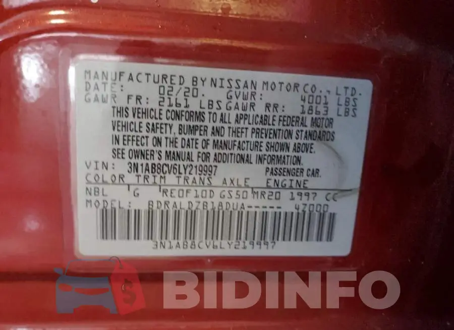 3N1AB8CV6LY219997 Photo# 12