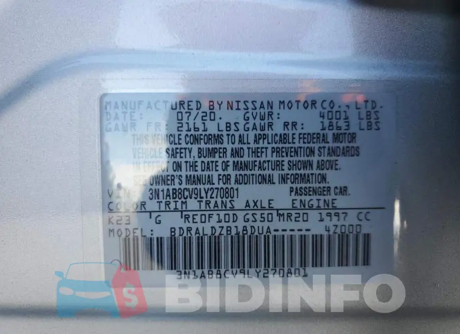 3N1AB8CV9LY270801 Photo# 10