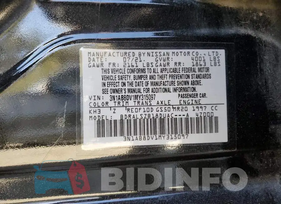 3N1AB8DV1MY315097 Photo# 10