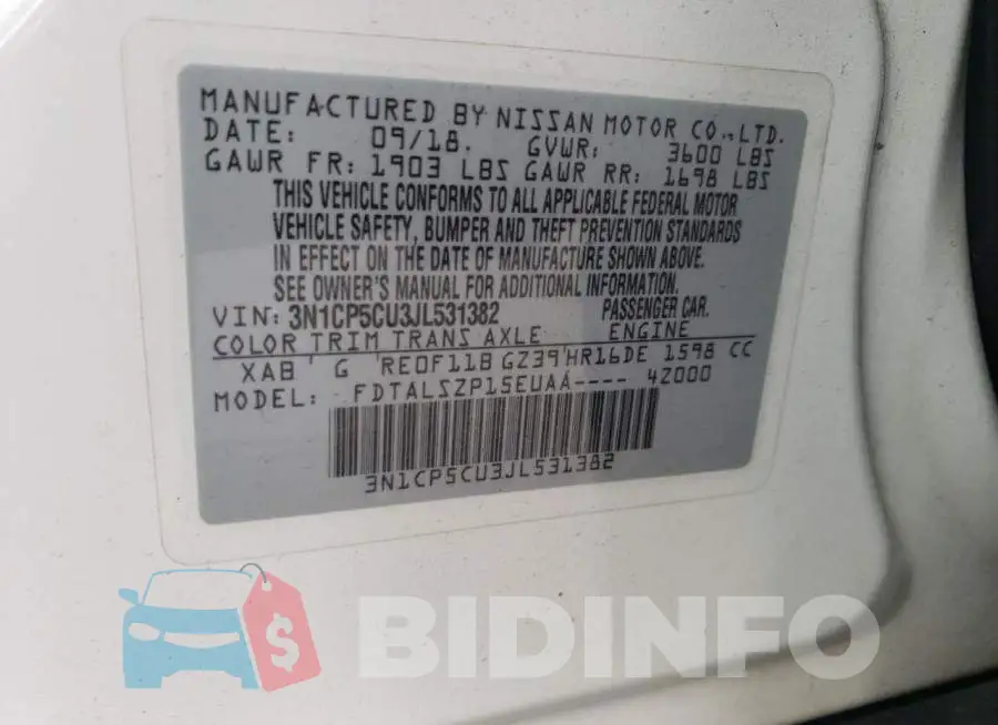 3N1CP5CU3JL531382 Photo# 12