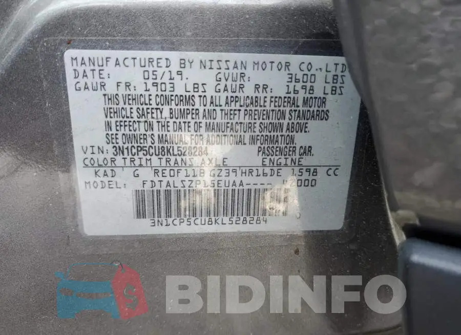3N1CP5CU8KL528284 Photo# 14