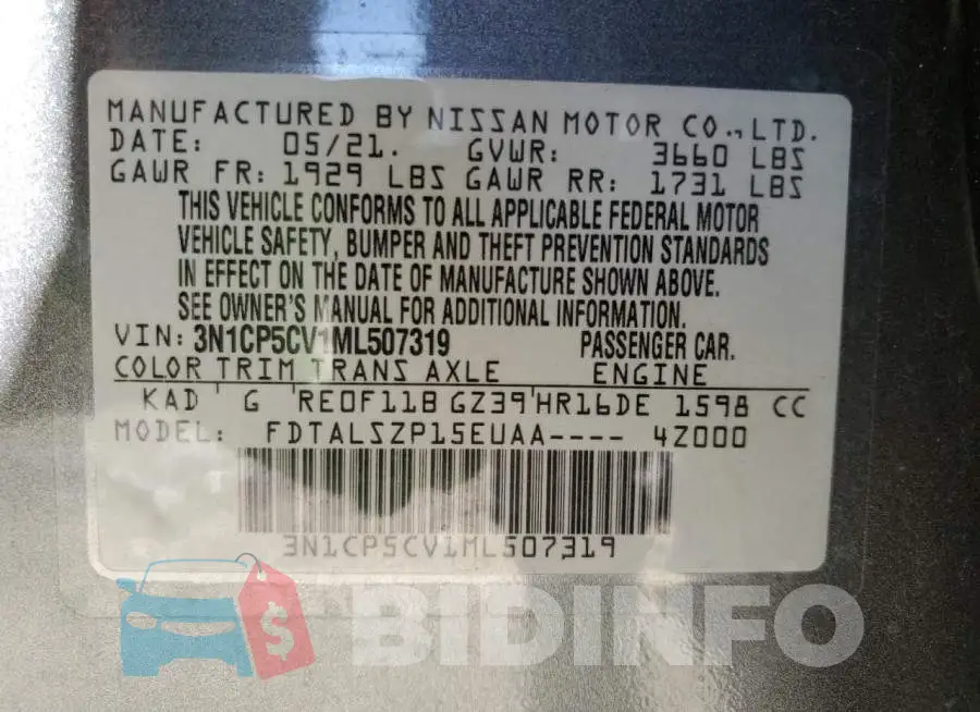 3N1CP5CV1ML507319 Photo# 13