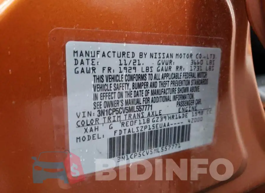 3N1CP5CV5ML557771 Photo# 13