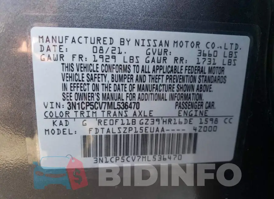 3N1CP5CV7ML536470 Photo# 12