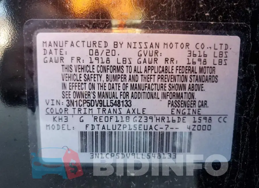 3N1CP5DV9LL548133 Photo# 10