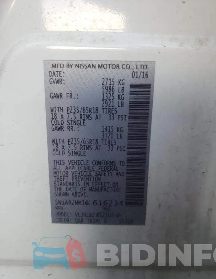 5N1AR2MM3GC616234 Photo# 13