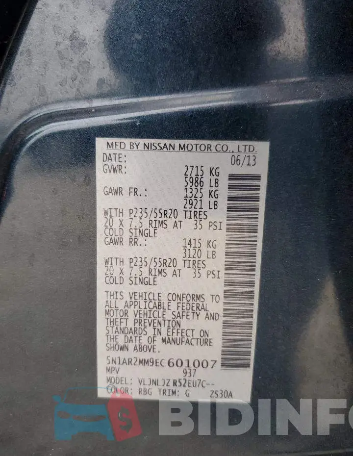 5N1AR2MM9EC601007 Photo# 13