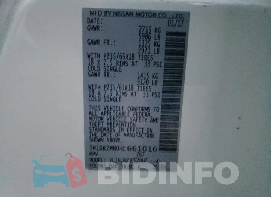 5N1DR2MM0HC661016 Photo# 14
