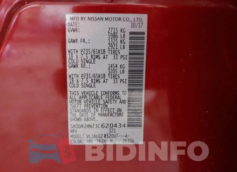 5N1DR2MN2JC620434 Photo# 13