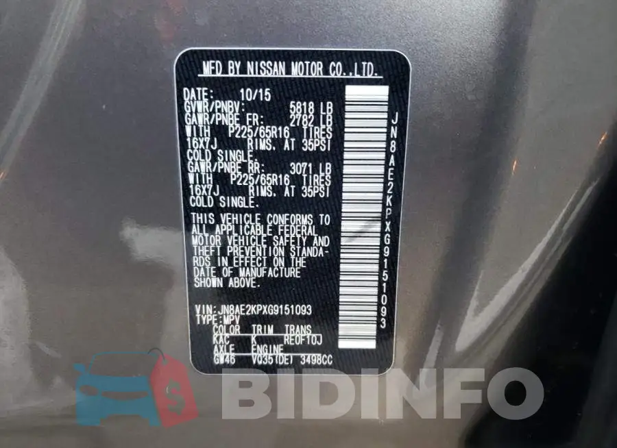 JN8AE2KPXG9151093 Photo# 13