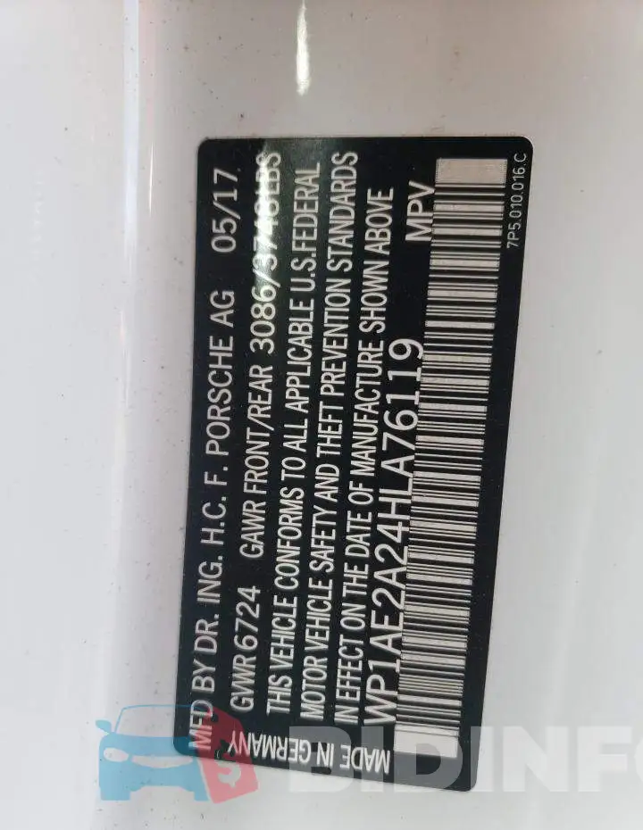 WP1AE2A24HLA76119 Photo# 10