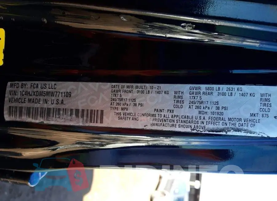 1C4HJXDM5MW771109 Photo# 12