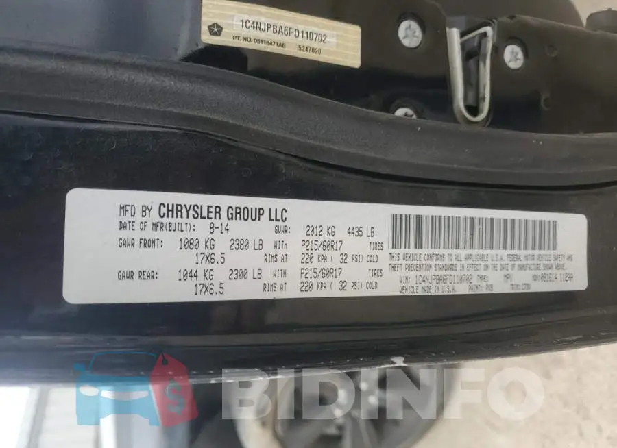 1C4NJPBA6FD110702 Photo# 10