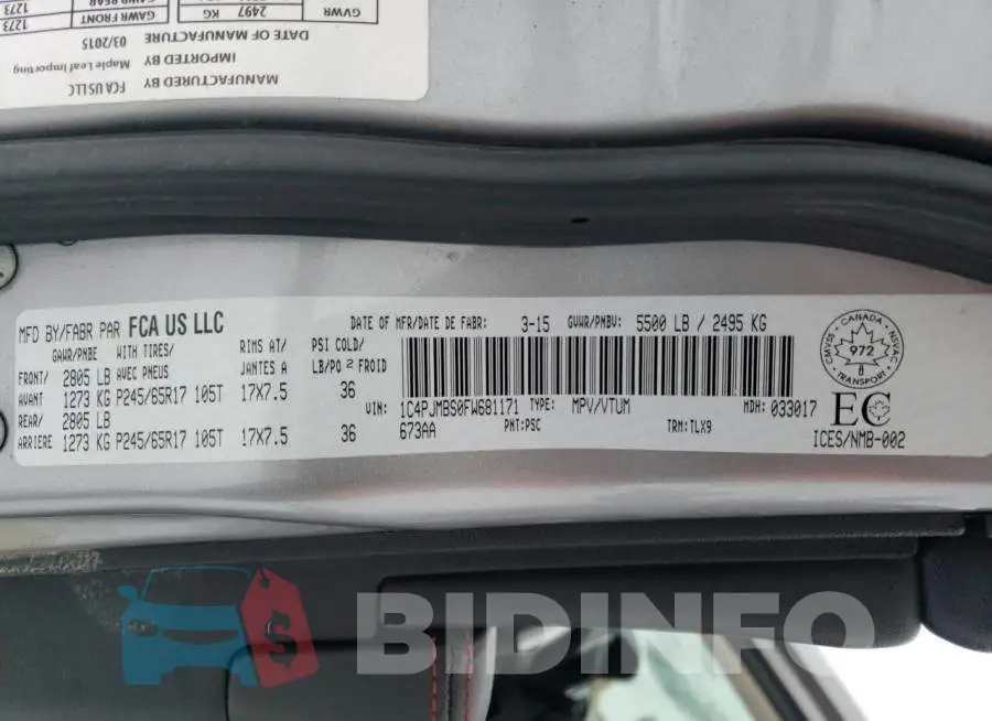 1C4PJMBS0FW681171 Photo# 13