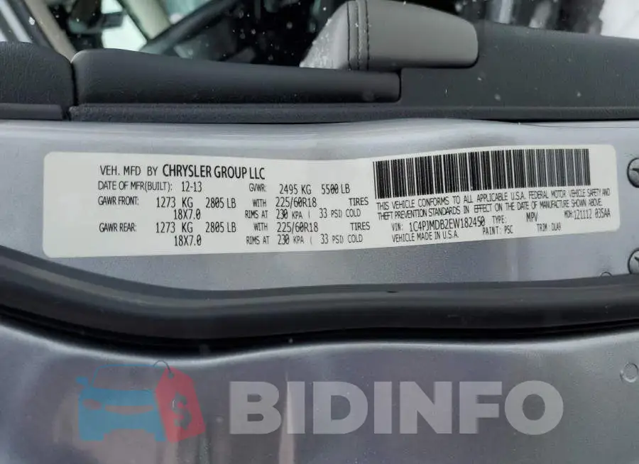 1C4PJMDB2EW182450 Photo# 13