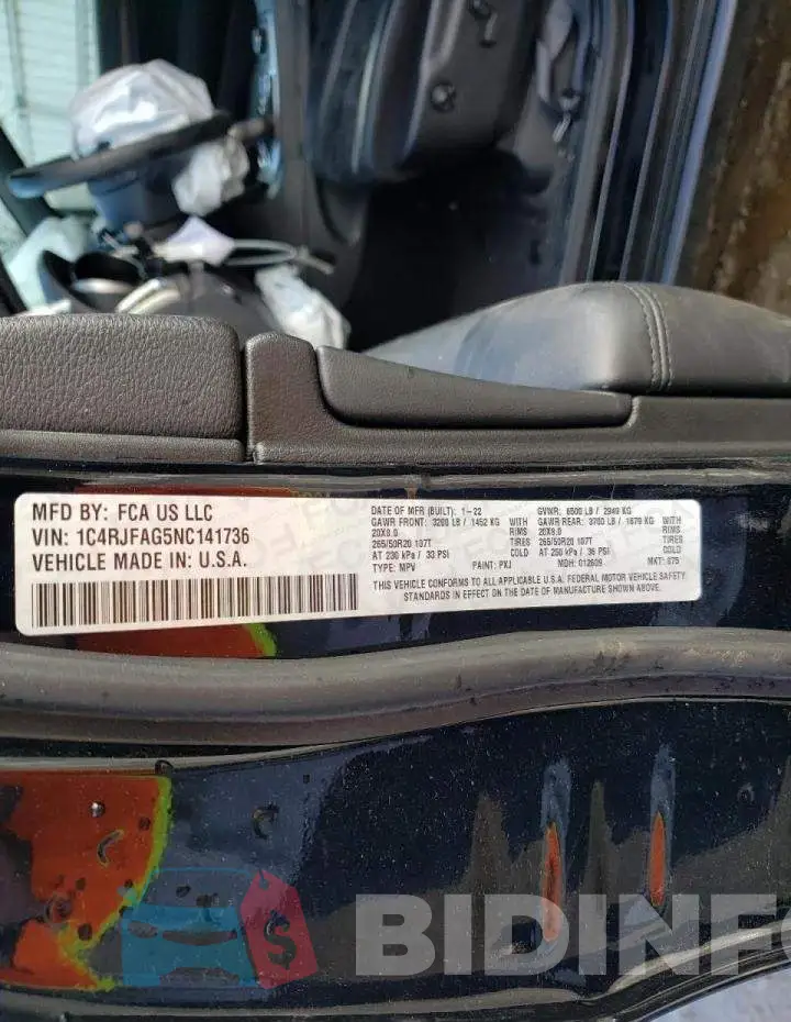 1C4RJFAG5NC141736 Photo# 13