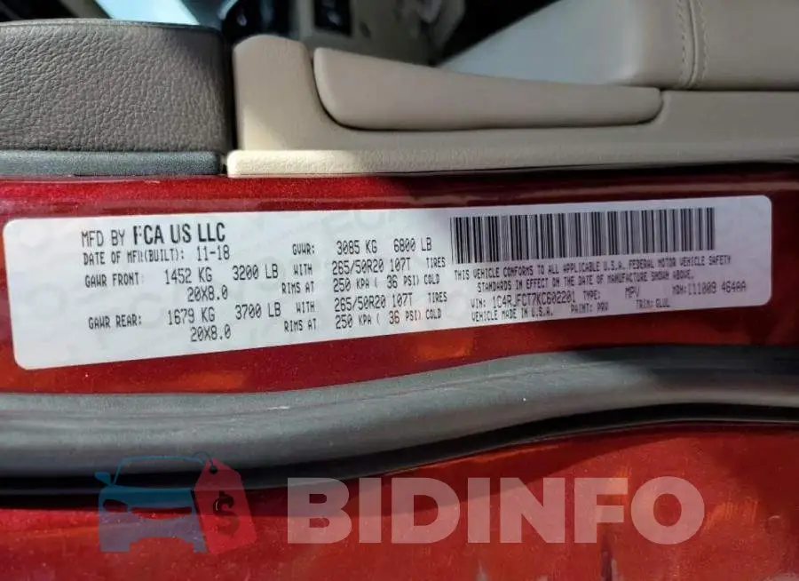 1C4RJFCT7KC602201 Photo# 13