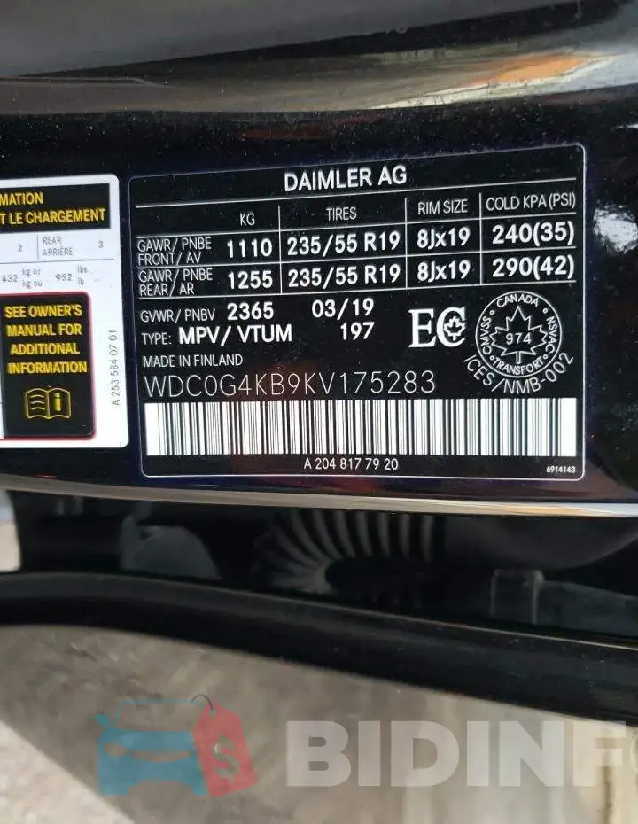 WDC0G4KB9KV175283 Photo# 10