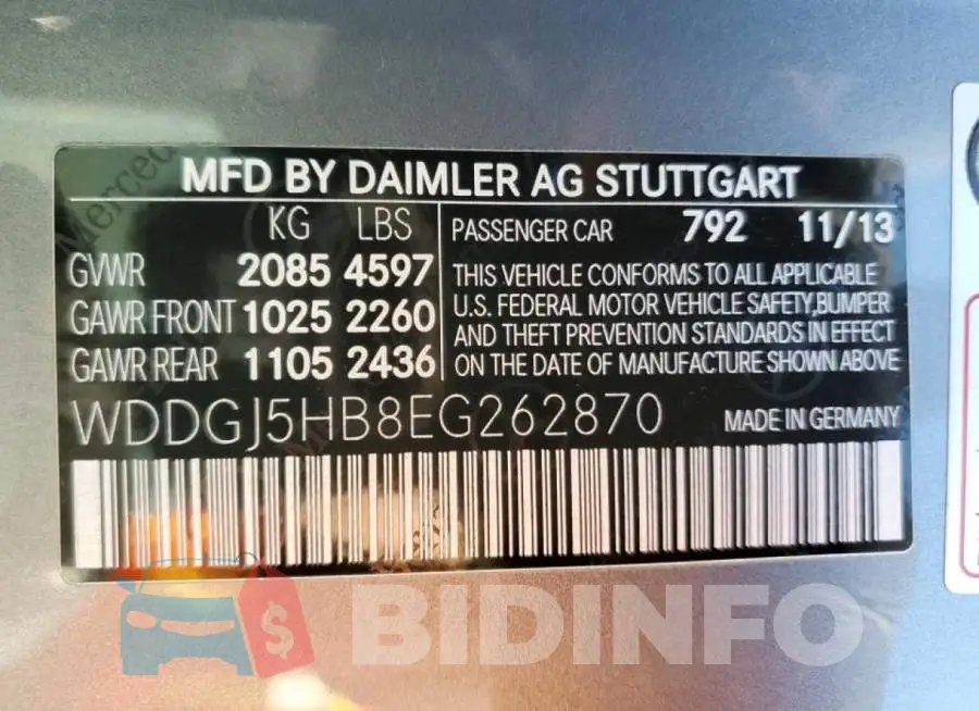 WDDGJ5HB8EG262870 Photo# 12