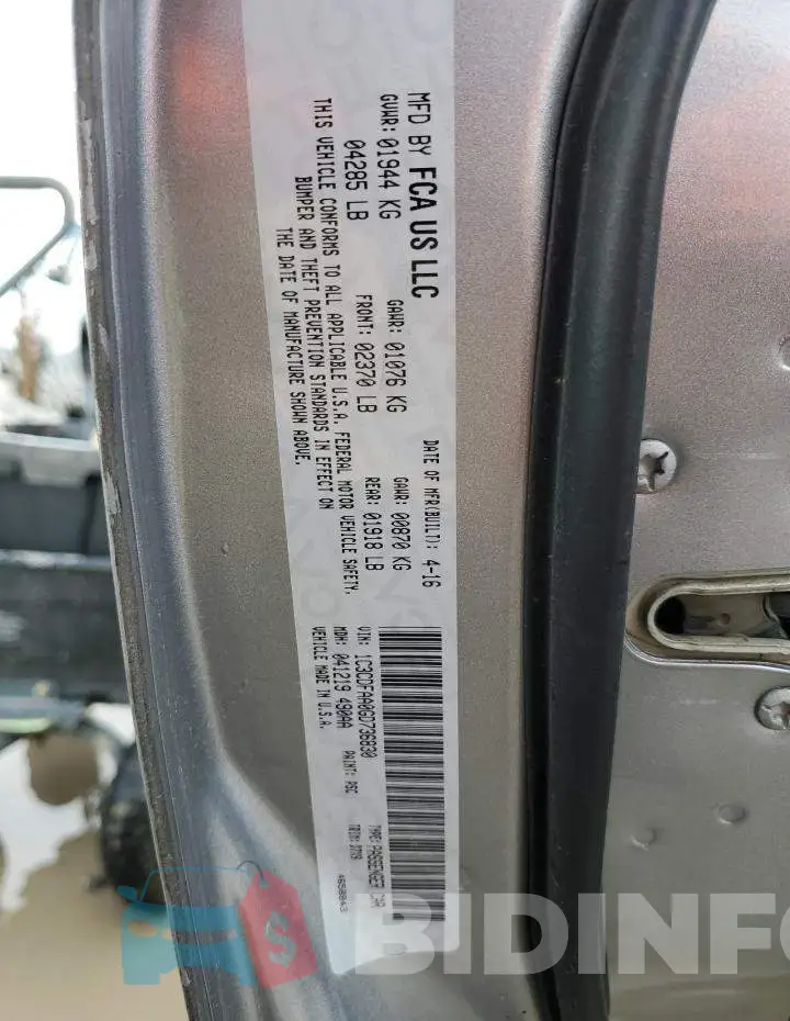 1C3CDFAA0GD736830 Photo# 13
