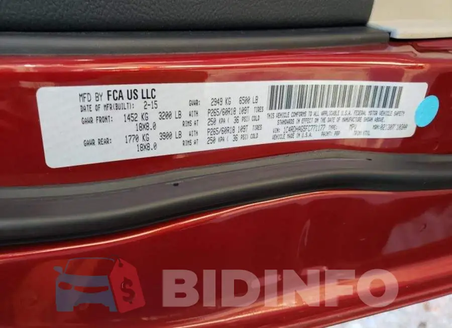 1C4RDHAG5FC771177 Photo# 12