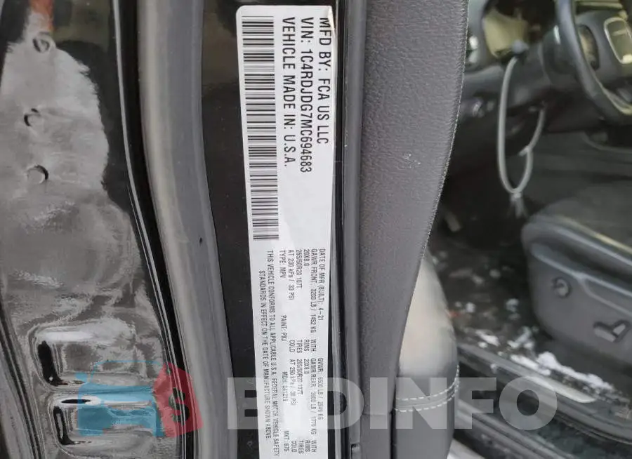 1C4RDJDG7MC694683 Photo# 12