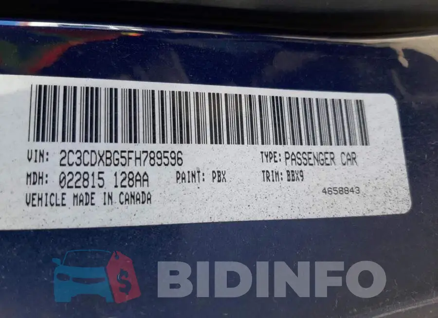 2C3CDXBG5FH789596 Photo# 12