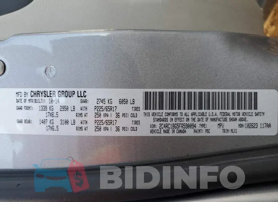 2C4RC1BG5FR590094 Photo# 13