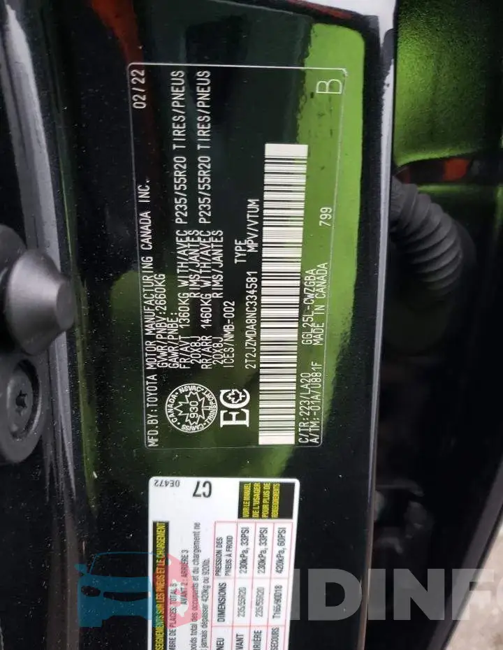 2T2JZMDA8NC334581 Photo# 14