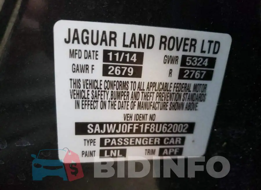SAJWJ0FF1F8U62002 Photo# 10