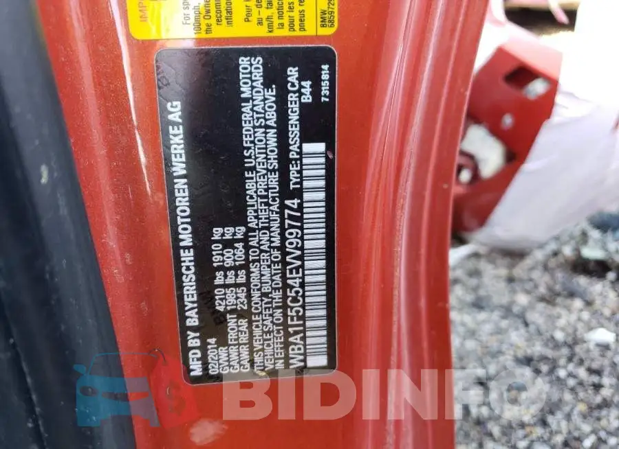 WBA1F5C54EVV99774 Photo# 13